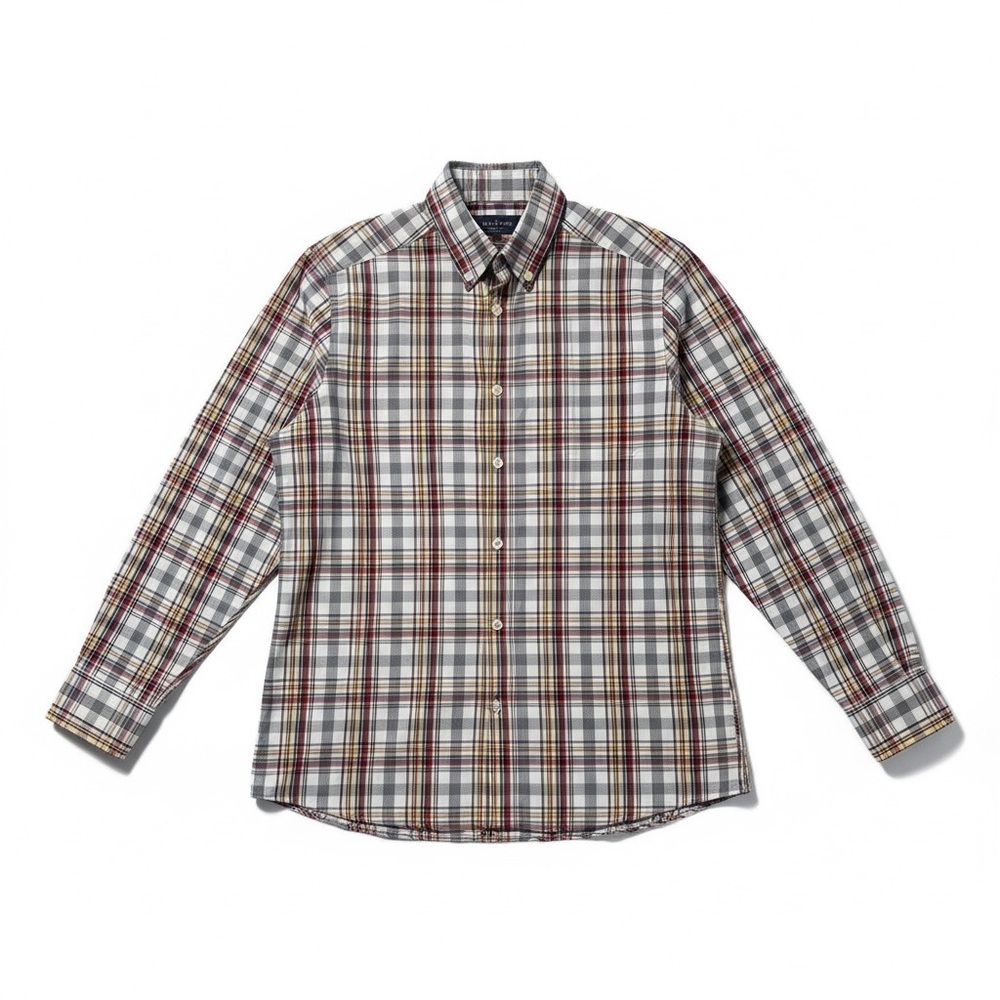 A.P.C. Check Plaid Long Sleeves Cotton Prép Classic Geek Button Shirt Small